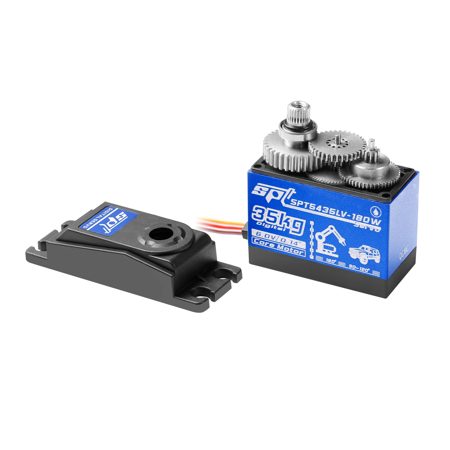 SPT 25 kg 35 kg großes Drehmoment 180 ° Metallgetriebe Digital Servo Wasserdichter Motor 25T Arm für RC Crawler Auto SCX10 TRX4 Drift Roboter Teil – Detail 23