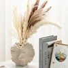 Ceramic Vase Geometric Wavy Patterns Petal Shape Porcelain Crafts Accessories for Flower Arrangement Flower Vase Home Decoration 4