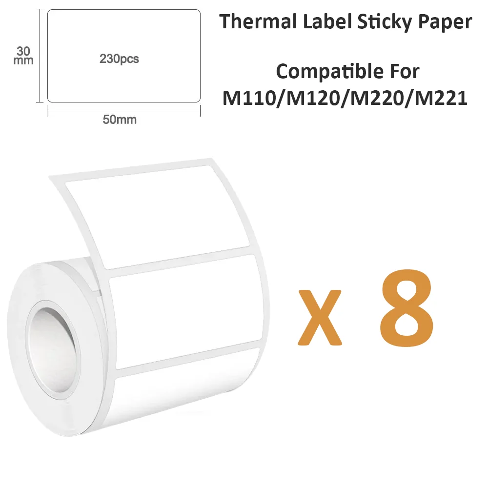 Thermal Printing Sticker Roll, Self-Adhesive for DIY Craft and Commercial Tags, 50x30mm