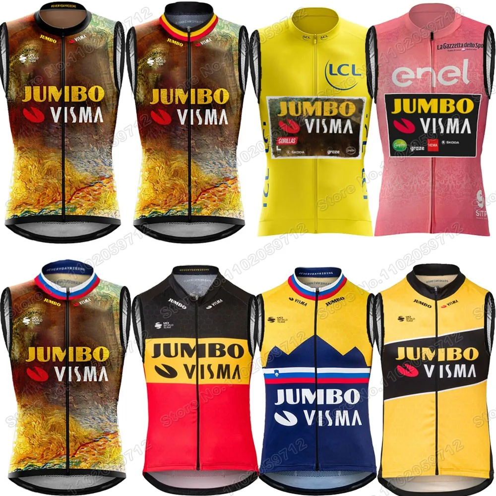 Cycling Vest 2022 Team Jumbo Visma Cycling Jersey Sleeveless Cycling