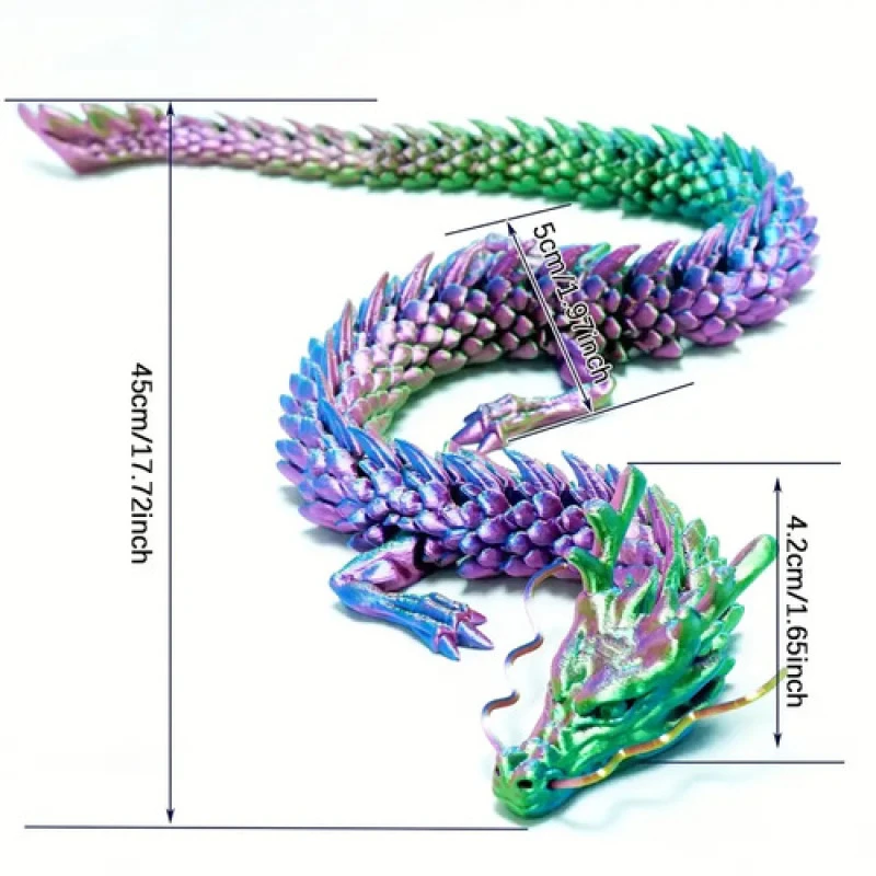 3D Printed Articulated Dragon Toy Home Decor Chinese Loong Flexible  Realistic Office Ornaments Stress and Anxiety Relieve Toys - AliExpress