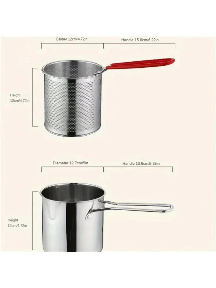 Stainless Steel Fryer with Filter Screen for French Fries Chicken Wings