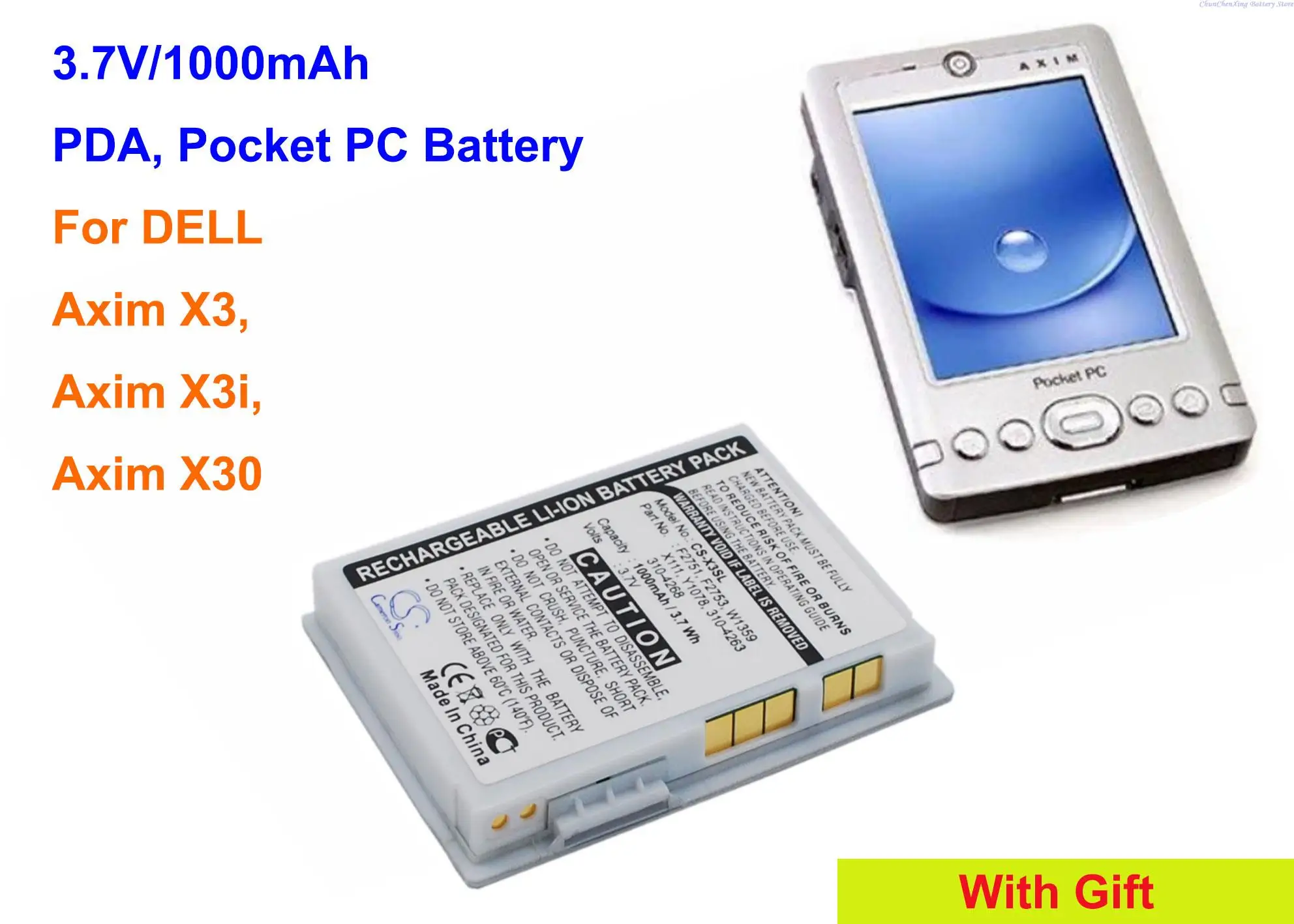 Cameron Sino 1000Mah Pda, Batteria Per Pc Tascabile X1111 Per Dell Axim X3, Axim X3I, Axim X30