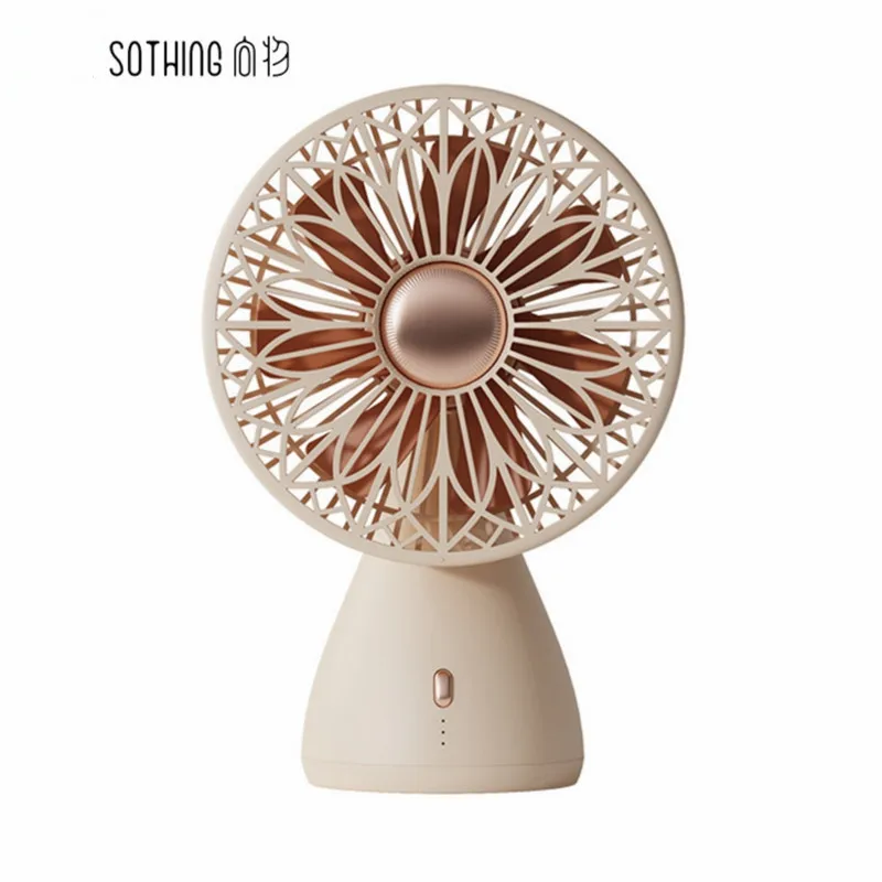 

Sothing Desktop Fan Shaking Head 3rd Gear Mini Cooling Fan Type-C Chargeable Portable Low Noise Fan
