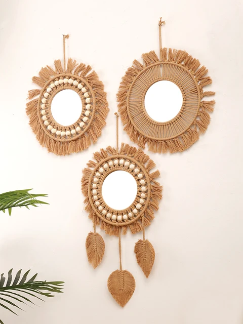 Handwoven Round Wall Mirror 2