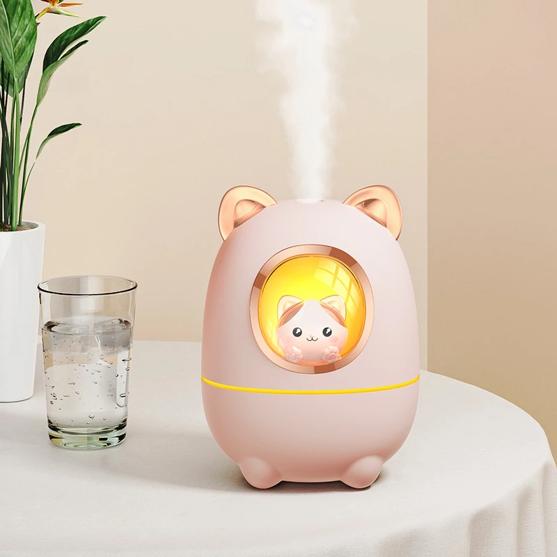 Humidificateur d'air à ultrasons avec lampe LED chaude, brumisateur frais  USB, mini diffuseur d'arômes, maison, chambre d'enfant, 300ml - AliExpress