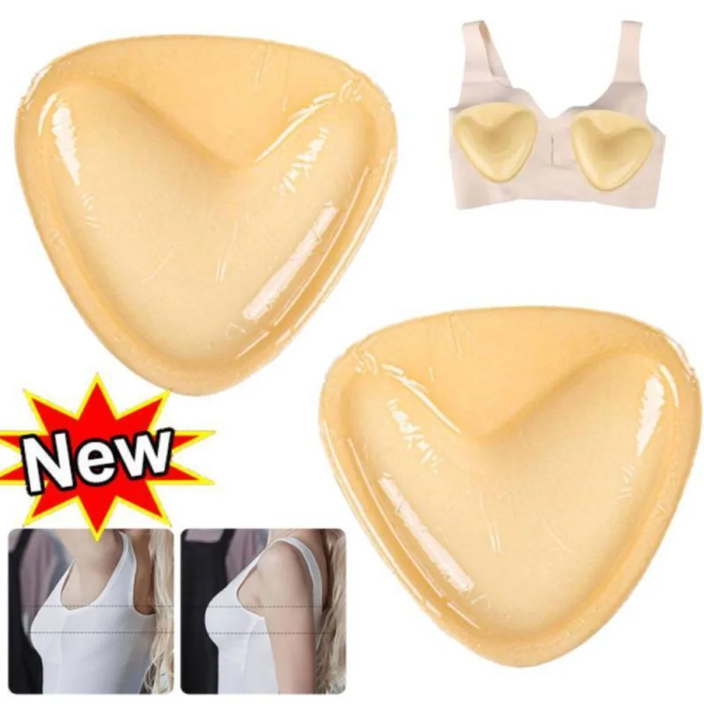 

Waterproof Sticky Bra Inserts New Push-Up Inserts Sticky Bra Double Sided Thicker Nipple Cover Bra Cup Women