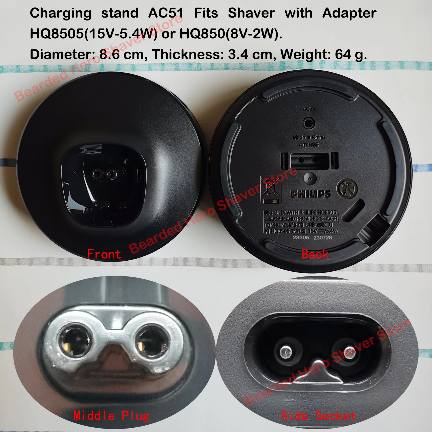 Charging Stand Compatible with Philips Electric Shaver Charging Dock AC51 AC61 Charging Dock Charging Stand 3