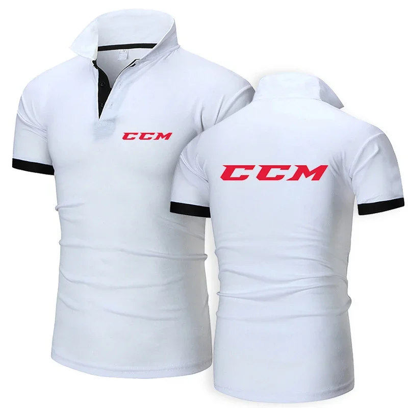 CCM Men's Lapel Polo Shirt 2024 New Brand Short Sleeve Casual Business Fashion Sports Polos T-Shirt For Men Cloth Sportwear