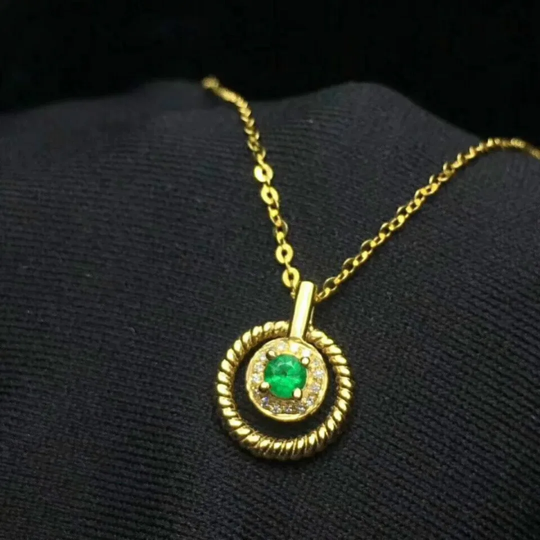 인증서  프리미엄 여성의 결혼 쥬얼리와 천연 에메랄드 펜던트 목걸이