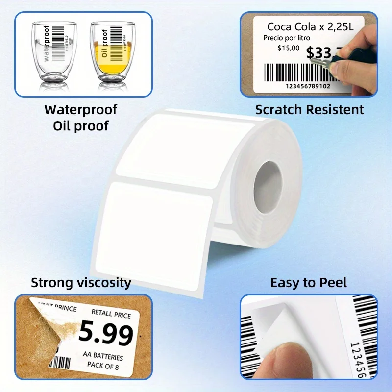 변색 방지 50x30mm M110용 감열 라벨, 방수 내구성 주소 배송 스티커, 소매점 선반 태그 용품