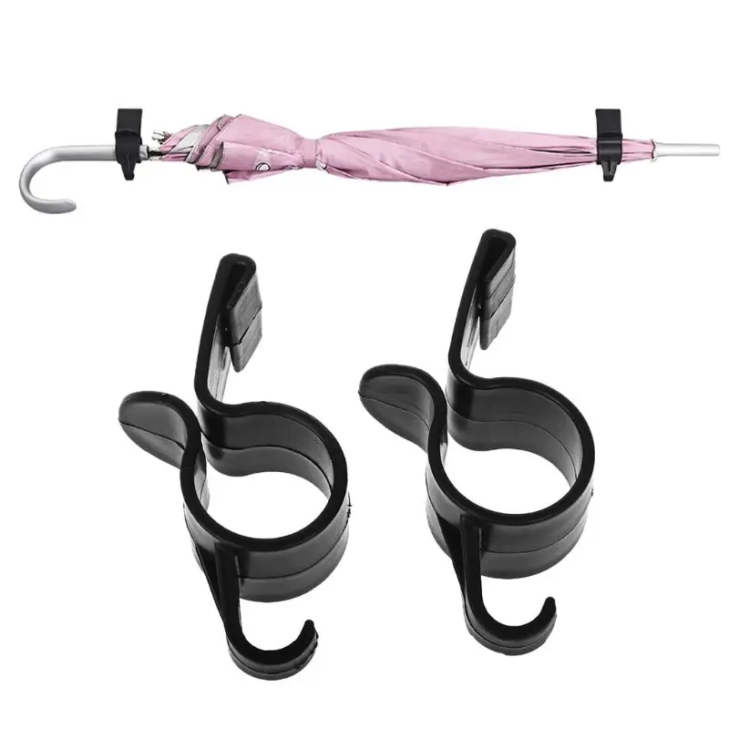 Umbrella Holder 2Pcs Vehicle Clip Storage hook Car Trunk Umbrella Hanger Bag Holder Fixing Frame Umbrellas Grocery Bags Holder