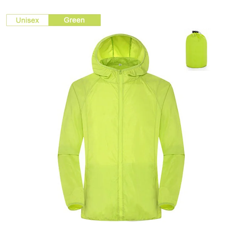 Unisex Waterproof Windbreaker Jacket - Lightweight Rain and Sun Protection