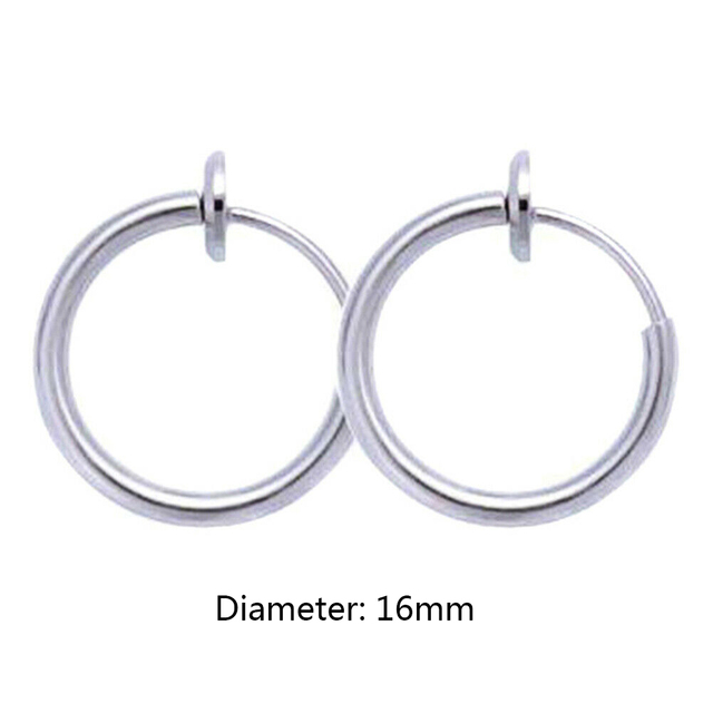 Simple Non Piercing Hoop Earrings For Women Men Teens Titanium Steel Earrings Hoops Fake Piercing Fashion Jewelry