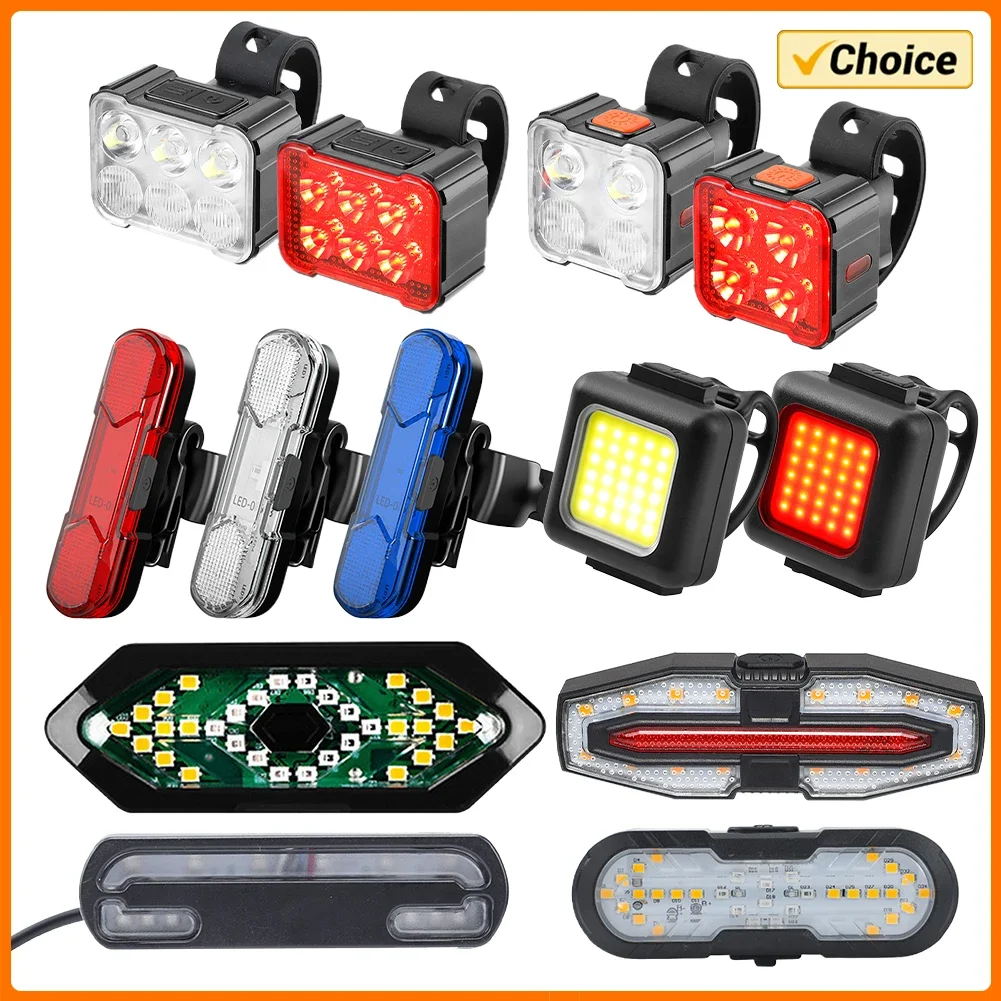 Rechargeable Bike Tail Light with Turn Signals Warning Bike Lights & Horn Remote Bike Rear Light Waterproof for Night Riding