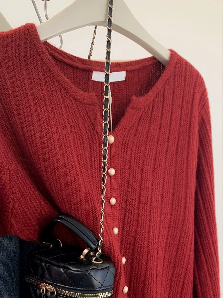 2025 New Cashmere sweater women V-neck pullover casual knit top autumn and winter Cashmere sweater Women 3