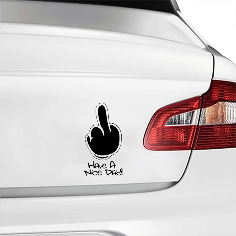 Motorcycle Stickers Have A Nice DAY ! Refletor Accesorios Car Moto Body Helmet Trunk Decals Middle Finger