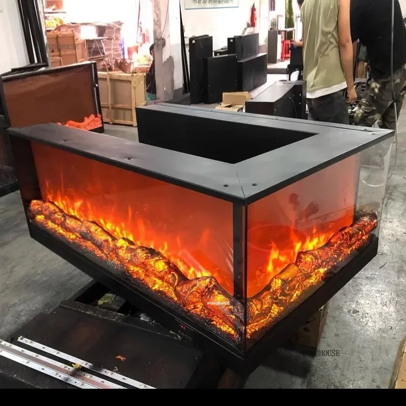 Nordic Light Luxury Fireplaces Home Room Decoration Corner Embedded Fireplace Creative Living Room Decorative Electric Fireplace