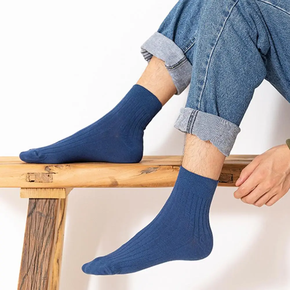 

Мужские носки в Вертикальную Полоску, тонкие эластичные Нескользящие, средней длины, для деловых занятий спортом