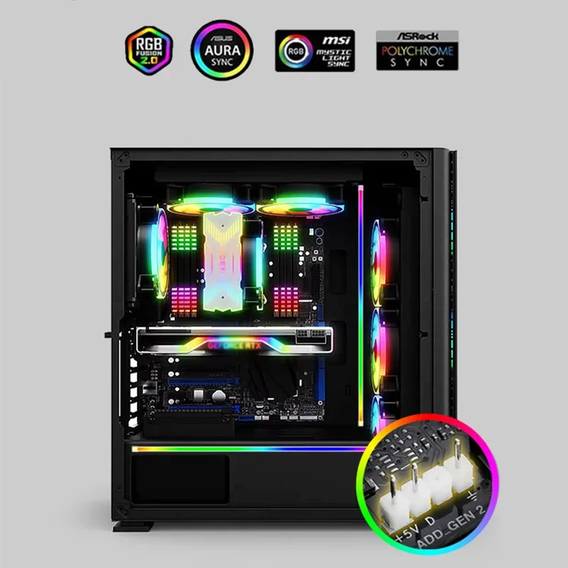 รูปสินค้า แถบไฟ LED ARGB ยืดหยุ่น 40 ซม. ตกแต่งเคสคอม 5V 3PIN