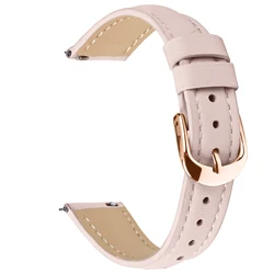 Leather Sport Band Replacement: Slim Adjustable Wristband for Business and Casual Wear (A - Pink)