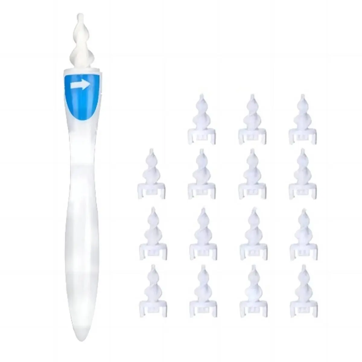 Ear Wax Cleaner Spiral Portable Soft 16 Head For Adults And Children Wax Cleaning