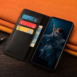 Genuine Leather Flip Phone Case with Napa Below Grid Pattern for Ulefone Armor 27 (Black)