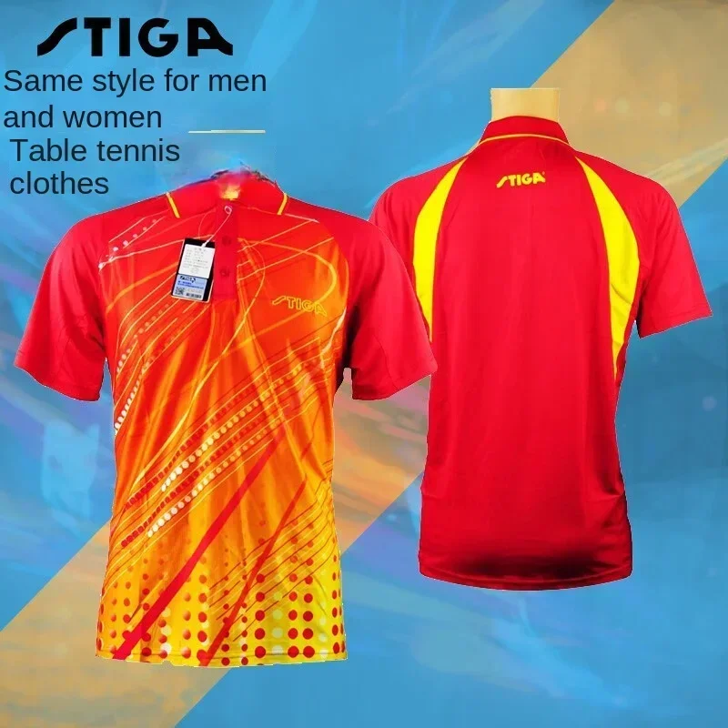 national team stiga Sport jersey Table tennis jersey men women t-shirts T shirt Badminton bottom quick dry top