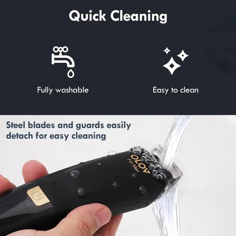 OLOV Beard/Hair Trimmer for Men All-in-One Mens Grooming Kit for Beard, Nose, face, Cordless Hair Clippers Electric Razor