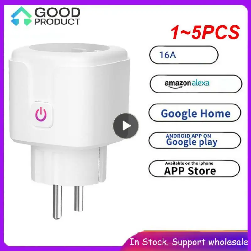 

1~5PCS Smart WiFi Plug Adaptor 16A Remote Voice Control Power Monitor Socket Outlet Timing Function work with Alexa Home