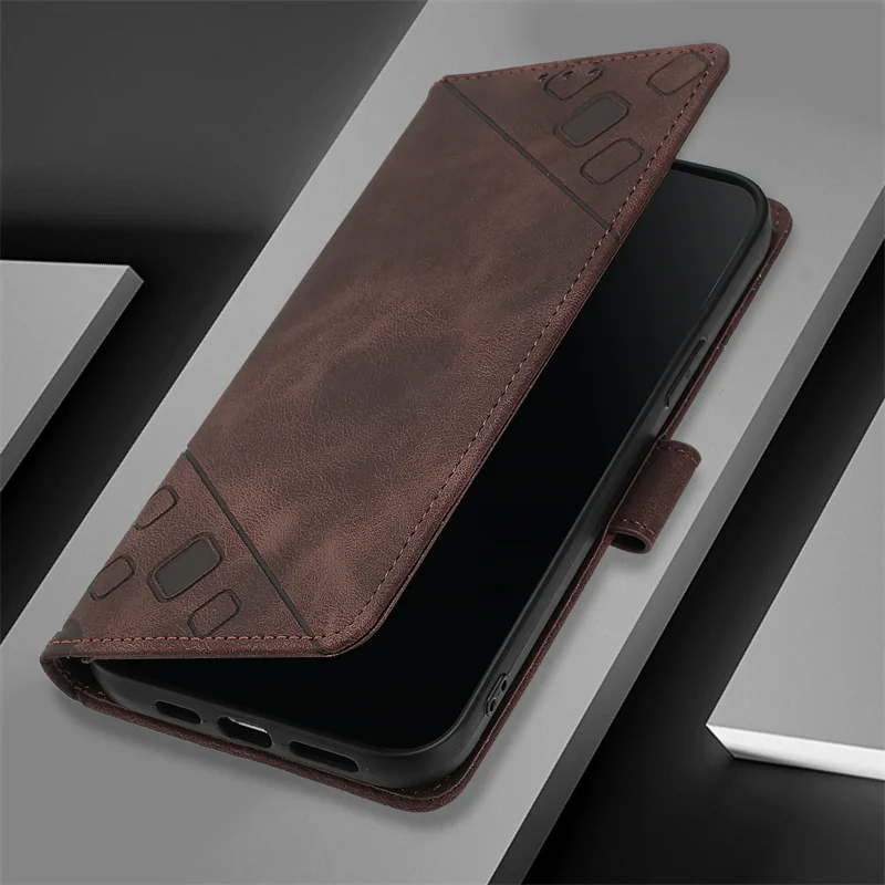 Leather Flip Wallet Case with Card Pocket and Magnetic Closure - Elegant Protection