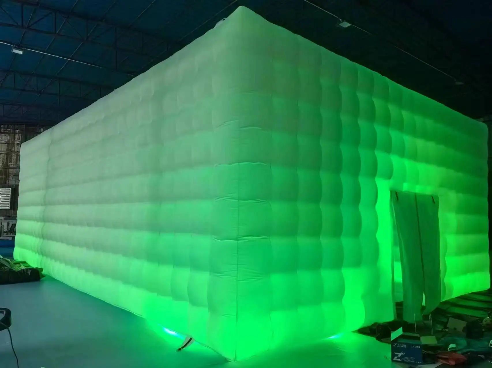 Portable Large Inflatable Cube Party Tent House With Led Lights White Black Nightclub Blow Up Night Club For Wedding Events 5