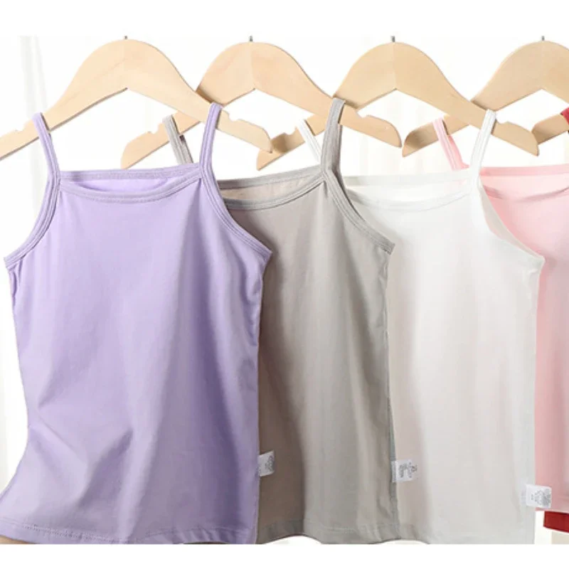 Kids Underwear Summer Cotton Tank Top for Girls Undershirt Children's Singlet Baby Tops Cartoon Printed Camisole girls tank tops