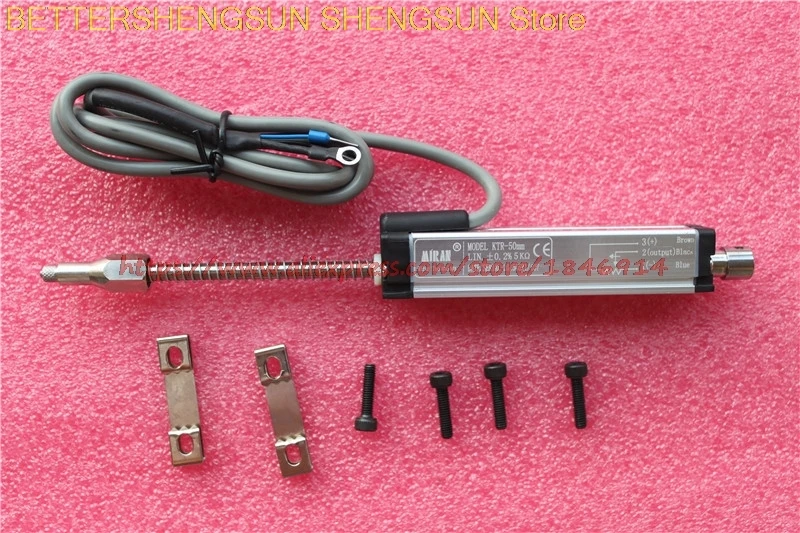 

Free shipping KTR-125mm spring self recovery linear displacement sensor (built-in spring) resistance ruler