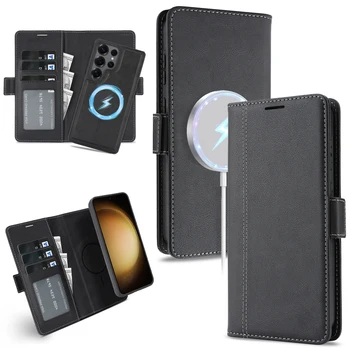 2 in 1 Detachable Leather Wallet Case for Samsung Galaxy S22 S23 S24 Plus S25 Ultra Magnetic Luxury Business Protective Cover 1