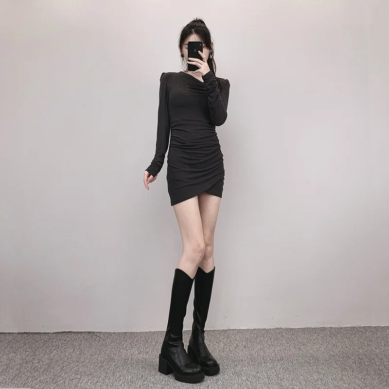 2023 Winter Platform Women Long Boot Fashion Thick Sole Flats Heels Round Toe Knee High Boot Back Zipper Knight Boot