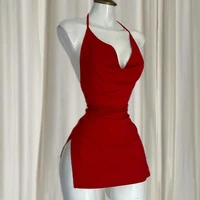 Passion Suspender Nightdress – Y2K Retro Slit Back Dress