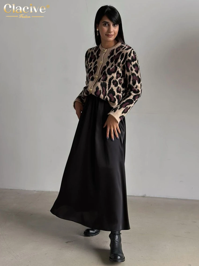 

Clacive Fashion Loose Black Satin Skirts For Women 2024 Elegant High Waist Long Skirt Casual Classic Solid Skirt Female Clothing