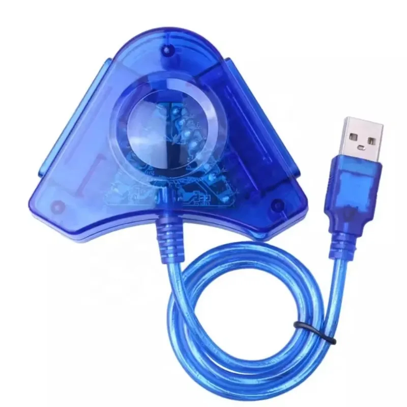 PS2 PC USB 게임 컨트롤러에 대 한 1 Pcs USB 듀얼 플레이어 변환기 어댑터 케이블 CD 드라이버