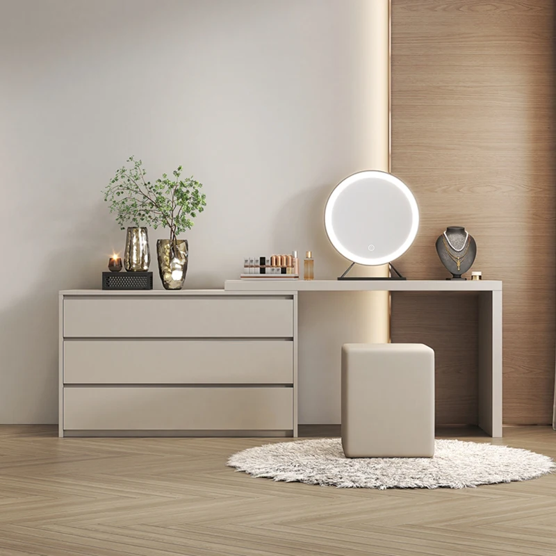 Modern Vanity Mirror Mobile Cassetti Sedia Camera Da Letto Make Up Table Chest Organizer Light Mesa De Maquillaje Mobili Per Camere Da Letto