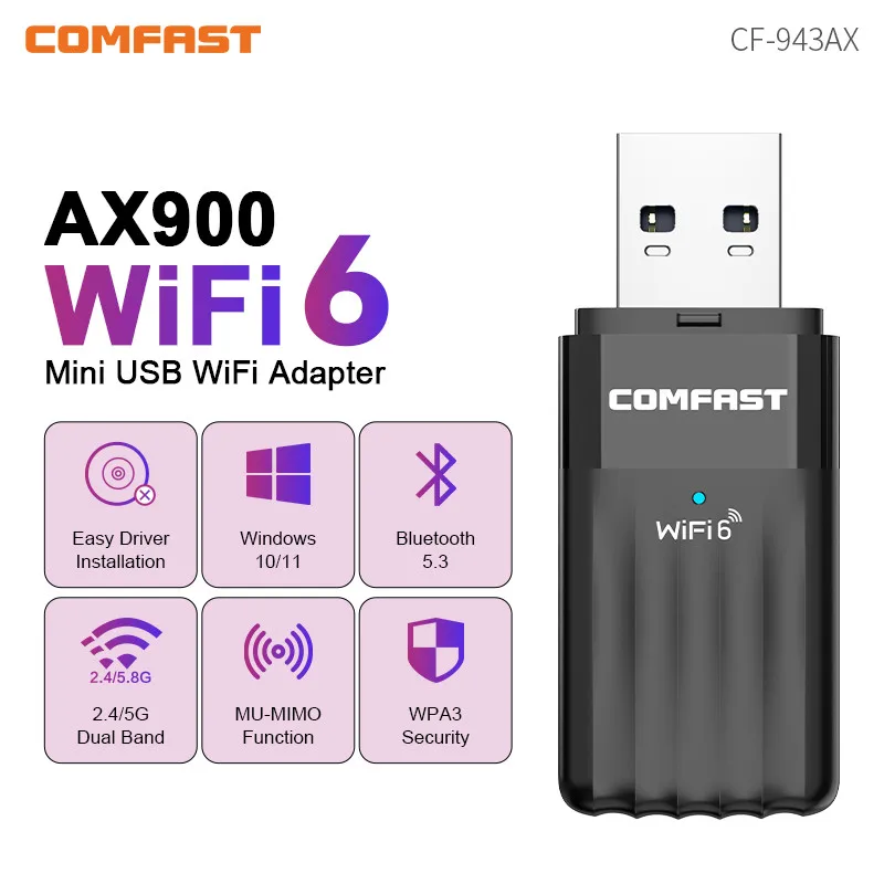 AX900 USB WiFi адаптер двухдиапазонный Bluetooth 5