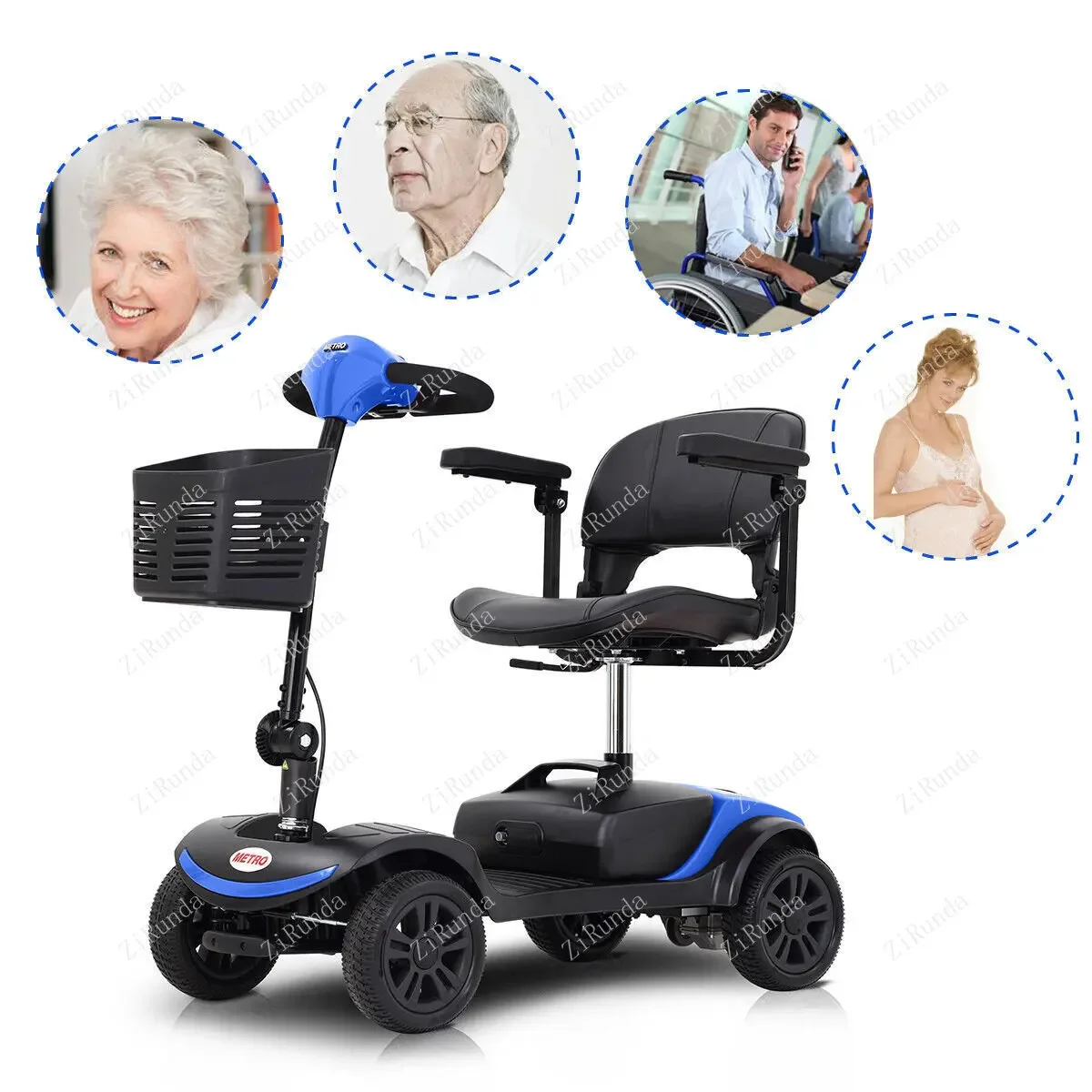 Y Four Wheel Electric Car motorcycle 4 Wheel Mobility Scooter Chair Electric Device Compact for Travel Adults Elderly Senior