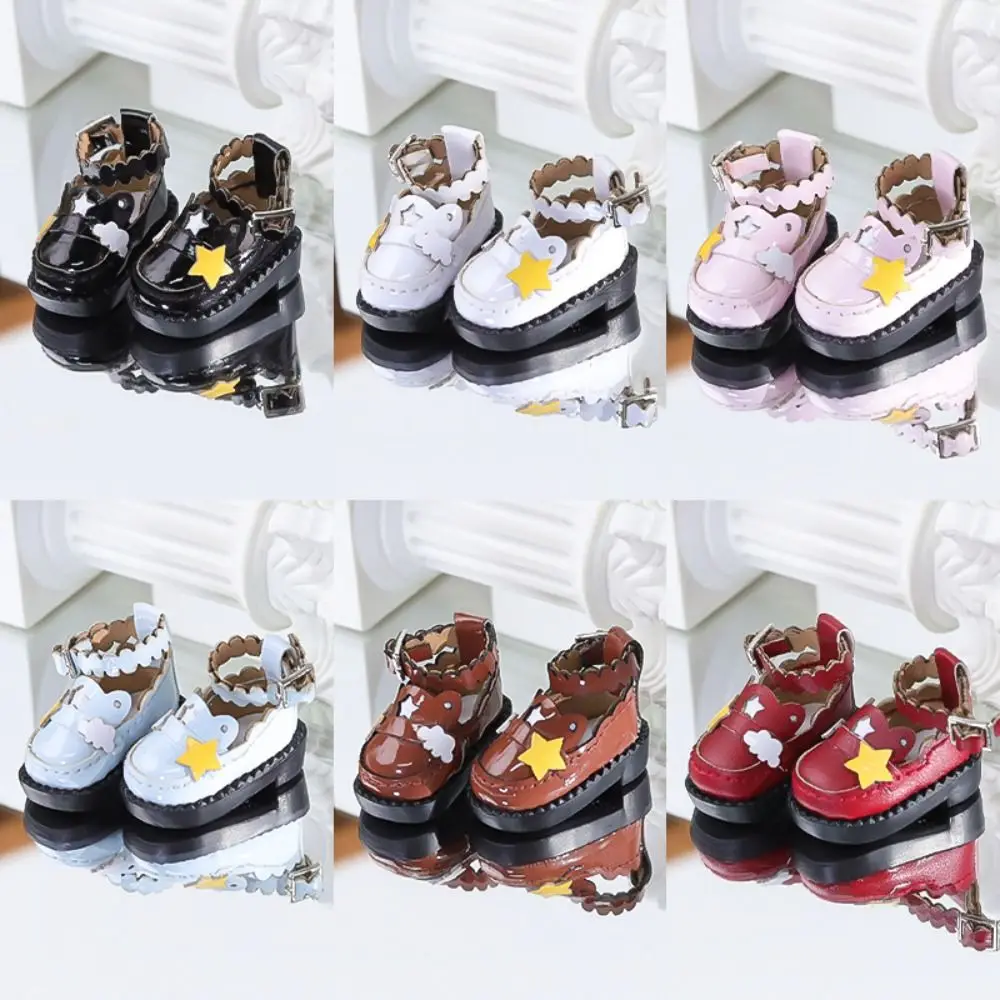 1 pair PU Leather OB11 Uniform Shoes DIY Lightweight DOD Yunduoxing Doll Shoes 1:12 Mini Mini Doll Leather Boots Children Toys