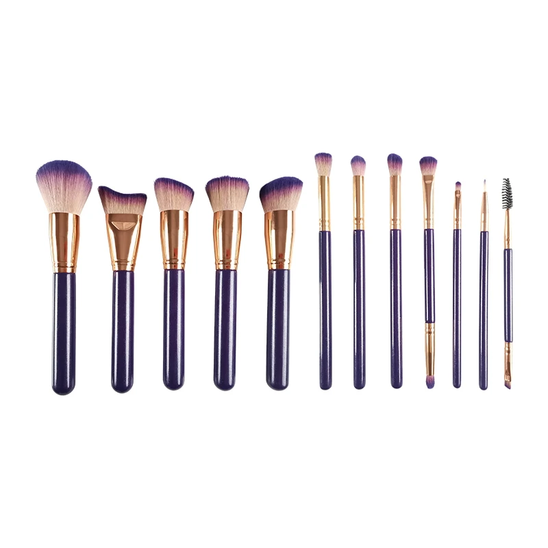 

Purple Makeup Brushes Set Professional Natural Goat Hair Brushes Foundation Powder Contour Eyeshadow Make Up Brushes