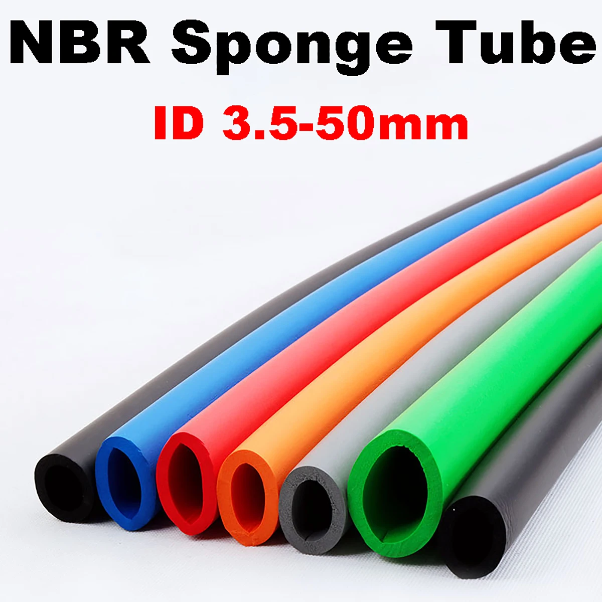 1 Meter Colorful NBR Sponge Tube Heat Insulation Smooth Rubber Foam Tube Sponge Sleeve Fitness Mechanical Equipment Handlebar