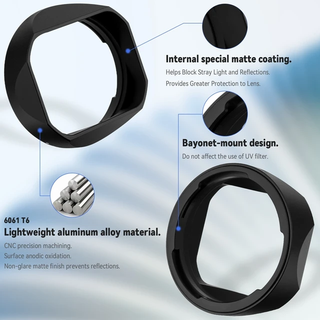 Haoge Bayonet Square Metal Lens Hood Shade For Voigtlander Ultron