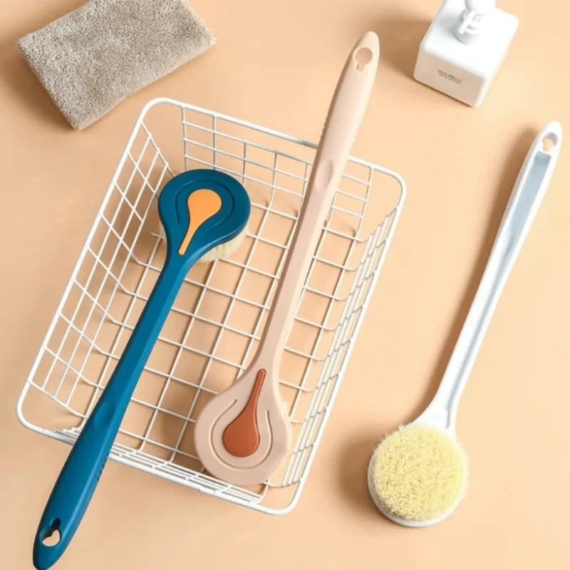 1pc Long Handle Bath Brush Soft Hair Bath Brush Back Ball Brush Bathroom Body Brushes Mud Back Scrubber Shower Massage Brush 2