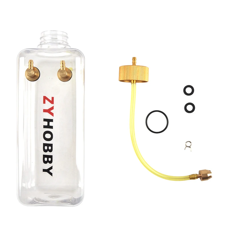 RC Fuel Tank Transparent Plastic Square Bottle 260/360/500/700/1000/1500 ML/CC CNC Aluminum Alloy for Gas Nitro Airplane Model 4
