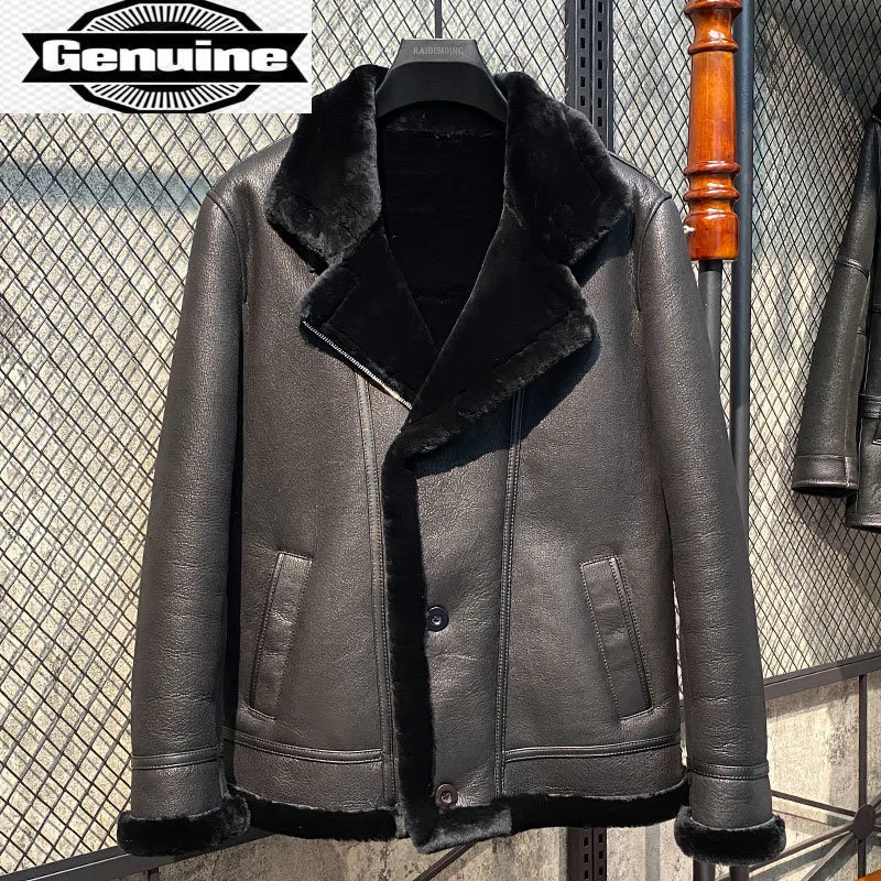 

Fur Original One Sheepskin Fur Coat Men's Business Casual Genuine Leather Jacket Winter 2023 Men's Fur Jacket De Cuero Genuino F