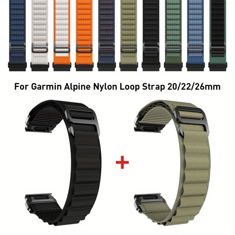 Unisex Quick Release Wave Nylon Watch Band - 2PC Set (20/22/26mm)